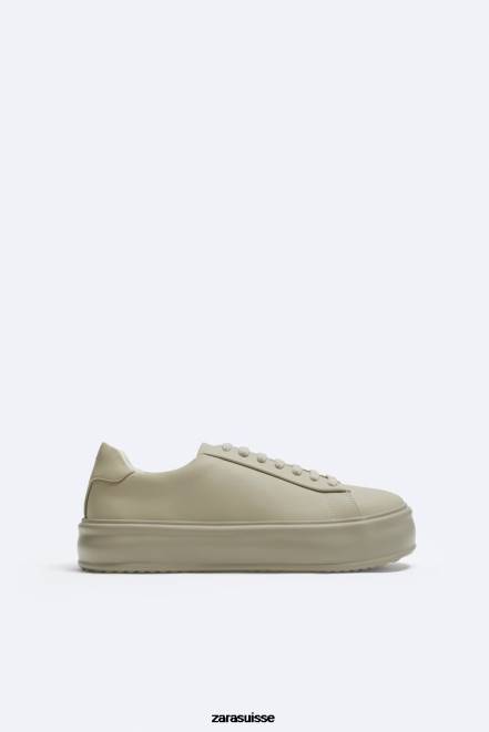 Zara chaussure P66V1268 Hommes baskets monochromes vert