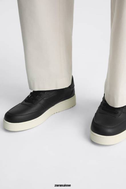 Zara chaussure P66V1269 Hommes baskets rétro à plusieurs pièces noir