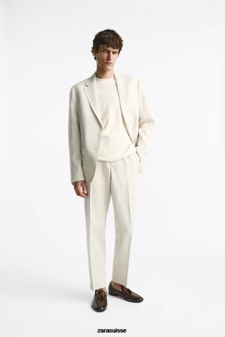 Zara chaussure P66V1274 Hommes mocassins à pampilles en cuir souple brun