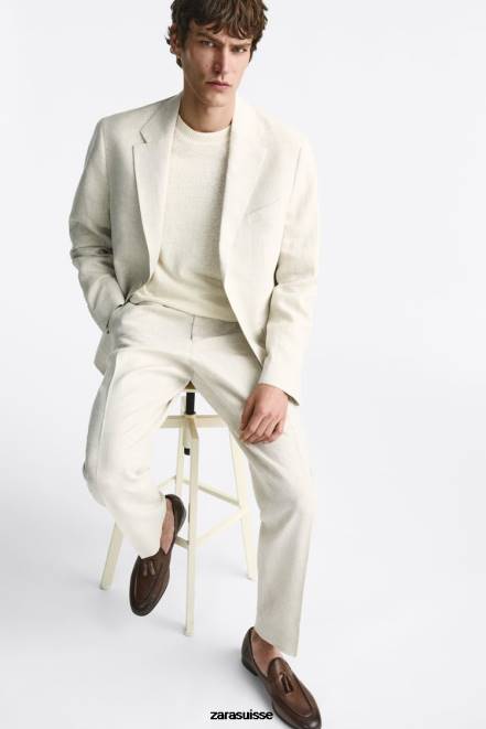 Zara chaussure P66V1274 Hommes mocassins à pampilles en cuir souple brun