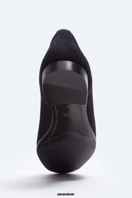 Zara chaussure P66V1275 Hommes mocassins à pampilles en daim bleu